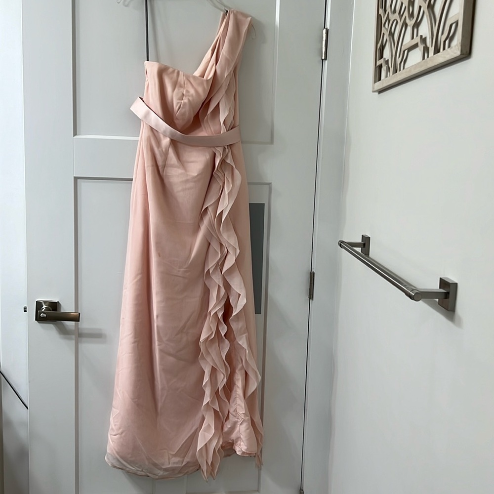 Vera Wang by David’s Bridal Bridesmaid Dress, One Shoulder, size 16.